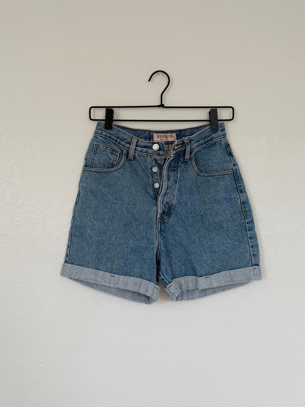 Vintage 90s Guess Georges Marciano High-Waisted Denim Shorts – Size 28